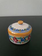 Vintage Hand Painted Pottery Floral Jewelry Jar, Ophalen of Verzenden