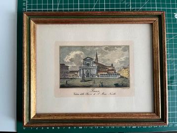 A. Parboni ets in houten lijst beschikbaar voor biedingen