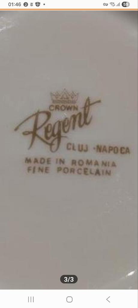 Elegant Porseleinen Mandje - Crown Regent, Cluj-Napoca, Antiek en Kunst, Antiek | Keramiek en Aardewerk, Ophalen of Verzenden