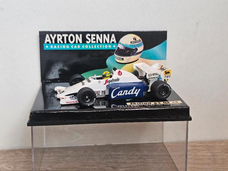 SINT-SALE: Toleman TG184 Hart Turbo, Ayrton Senna # 19., Hobby en Vrije tijd, Modelauto's | 1:43, Zo goed als nieuw, Auto, MiniChamps
