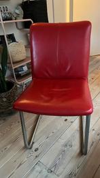 2 rode leren stoelen, Huis en Inrichting, Stoelen, Twee, Modern, Gebruikt, Leer
