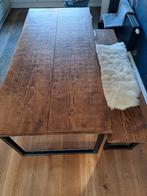 Boomstam Eettafel + Bankje - Robuust & Uniek!, Huis en Inrichting, Tafels | Eettafels, Ophalen, Gebruikt, 50 tot 100 cm, 150 tot 200 cm