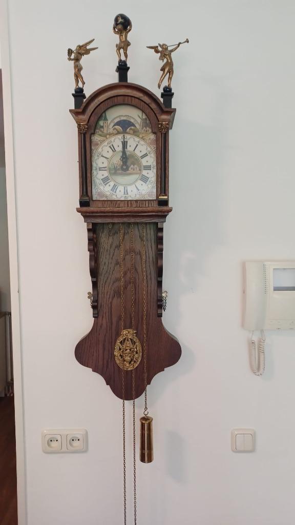 Antieke Zaanse klok mechanisch Warmink (maan en atlasfiguut), Antiek en Kunst, Antiek | Klokken, Ophalen
