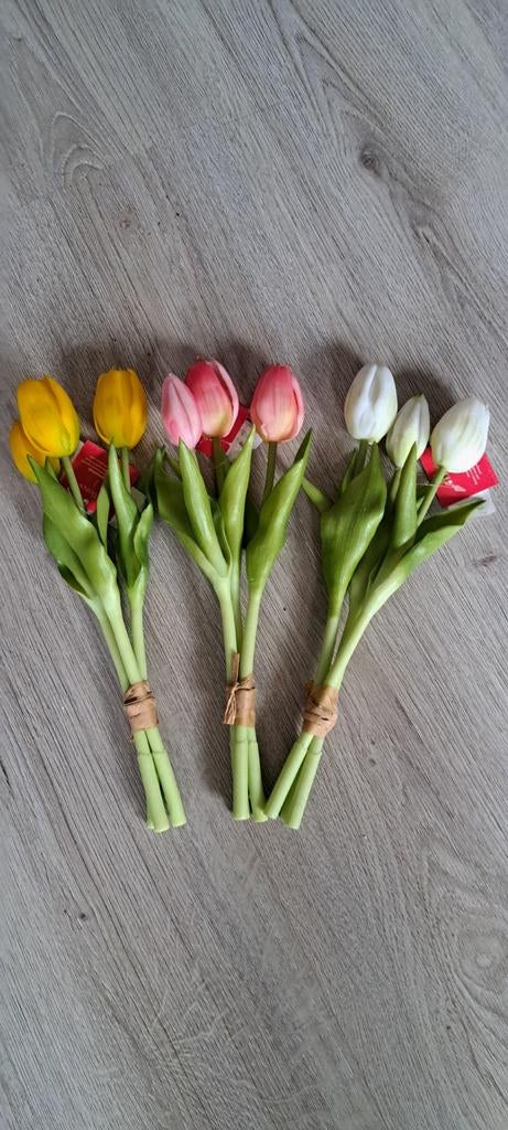 3 bosjes real touch tulpen, -, -, Nieuw, Ophalen of Verzenden
