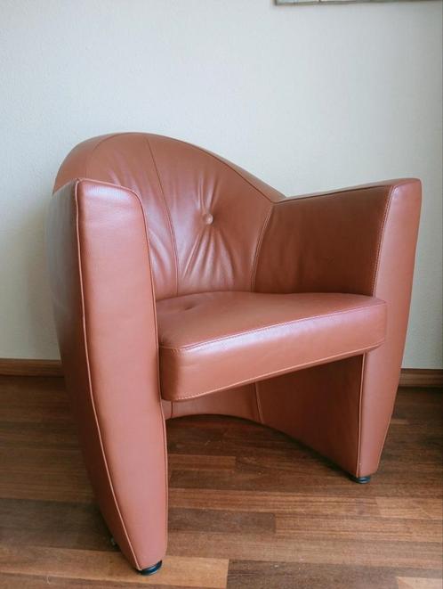 Design fauteuil Leolux Carabita leer, Huis en Inrichting, Fauteuils, Zo goed als nieuw, Leer, 50 tot 75 cm, 75 tot 100 cm, Ophalen