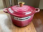 Le creuset 20 cm hartjes pan, berry pink, 2 lt, nieuw, Gietijzer, Nieuw, Ophalen of Verzenden, Keramische plaat