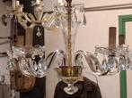 Klassieke 5-arm kristallen kroonluchter, Huis en Inrichting, Lampen | Kroonluchters, Ophalen of Verzenden, Gebruikt, Glas, Klassiek