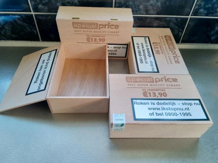 Lege houten sigarenkistjes (Special Price)., Hobby en Vrije tijd, Knutselen, Nieuw, Materiaal, Ophalen of Verzenden