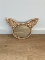 Zeegras rotan ronde spiegel met oren, Minder dan 50 cm, Rond, Ophalen of Verzenden, Zo goed als nieuw