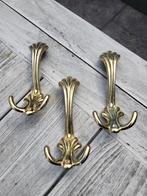 Vintage messing kapstokhaken 3 stuks, Ophalen of Verzenden, Zo goed als nieuw, Metaal, Minder dan 100 cm