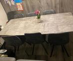 Eetkamer tafel 190x90 en stoelen 6 stuks super mooi, Verzenden, 50 tot 100 cm, Zo goed als nieuw, Vijf personen of meer