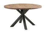 Eettafel Romaro rond 160 cm kruispoot, Ophalen, 150 tot 200 cm, Rond, Nieuw