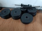 Halterset met gewichten - Perfect voor thuisgym!, Ophalen, Gebruikt, Rug, Halterset