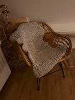 Stoel, poef en tafel set, Huis en Inrichting, Stoelen, Ophalen, Gebruikt, Bruin, Riet of Rotan