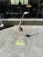 Kunstzinnige loopvogel, flamingo art van drijfhout, Antiek en Kunst, Ophalen