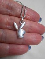 Zilveren ketting met hanger Playboy bunny nr.195, Sieraden, Tassen en Uiterlijk, Kettingen, Met hanger, Verzenden, Zo goed als nieuw