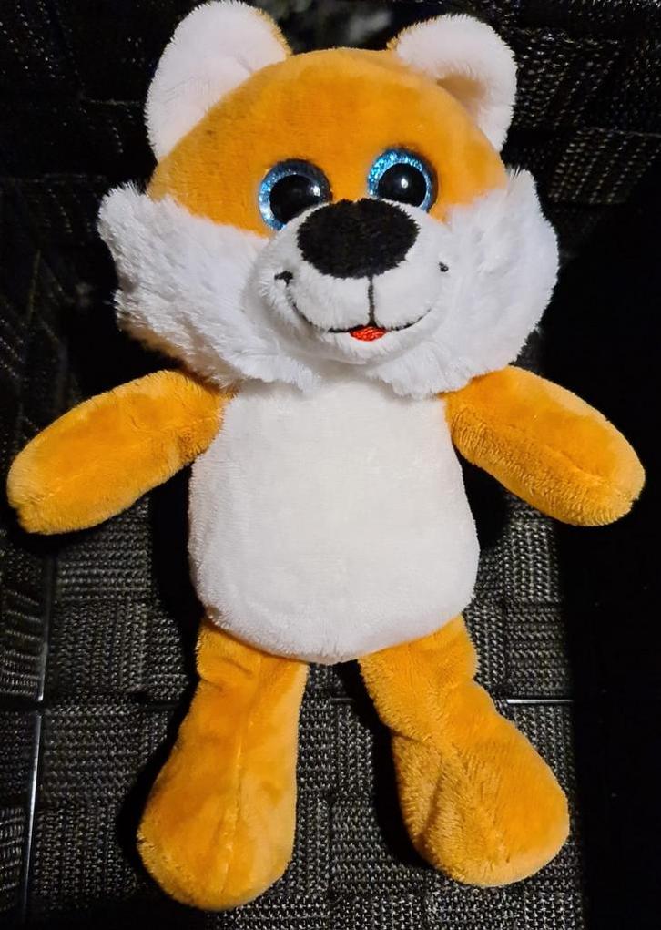 Superzachte Pluche Vos Knuffel met fel Blauwe Glitterogen., Kinderen en Baby's, Speelgoed | Knuffels en Pluche, Nieuw, Overige typen