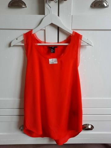 NIEUW H&M Oranje Mouwloze Zomertop Top Maat S beschikbaar voor biedingen