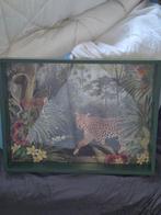 Jungle luipaard panter aap thema dienblad met opstaande rand, Ophalen of Verzenden, Zo goed als nieuw, Rechthoekig, Hout