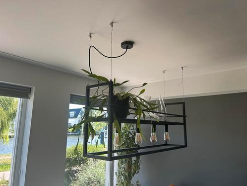 Industriële Hanglamp met Plank, Huis en Inrichting, Lampen | Hanglampen, Gebruikt, 75 cm of meer, Metaal, Ophalen