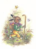 6 Leuke Kunst kaarten van Lore Hummel - Paashaas, Verzamelen, Ansichtkaarten | Themakaarten, Ophalen of Verzenden, 1960 tot 1980