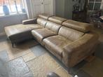 Groen leren hoekbank met electrisch verstelbare zitting!, Ophalen, 250 tot 300 cm, Hoekbank, 75 tot 100 cm