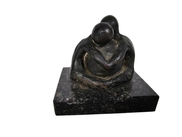 Sculptuur - brons - marmer - gesigneerd, Antiek en Kunst, Antiek | Koper en Brons, Brons, Ophalen of Verzenden