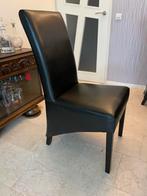 Zwarte PU lederen eetkamerstoelen - 6 stuks, Huis en Inrichting, Stoelen, Ophalen, Gebruikt, Zwart, Leer