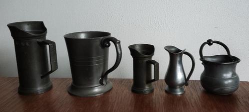 Tinnen bekers / kannen, Antiek en Kunst, Antiek | Tin, Ophalen of Verzenden