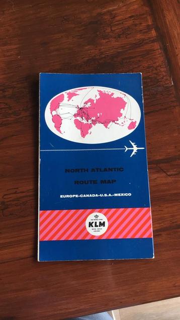 KLM Noord-Atlantische Routekaart Vintage beschikbaar voor biedingen