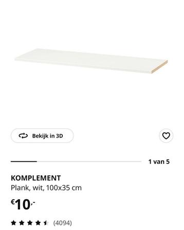 Ikea Pax 5 planken 100x35 - ondiepe kast