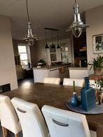 Henders&Hazel Eettafel + 6 leren stoelen, Huis en Inrichting, Tafels | Eettafels, Gebruikt, 100 tot 150 cm, Ophalen of Verzenden