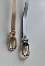 Set van 2 Smalle Damesriemen – Zwart & Beige met Goudkleurig, Ophalen of Verzenden, Nieuw, Zwart, 100 cm of meer