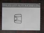 Autofolder : Honda – Prijslijst 1991, Verzenden, Nieuw, Honda