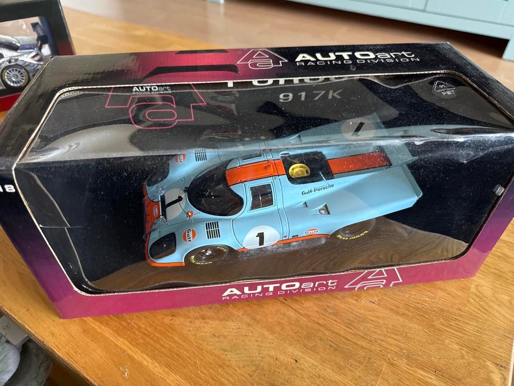 AUTOart 1/18 Racing Division Porsche 917K (Gulf livery), Ophalen of Verzenden, Nieuw, Auto, Autoart