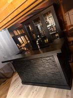 Prachtige chique bar set zwart toog bruin cafe kroeg mancave, Ophalen of Verzenden, Zo goed als nieuw