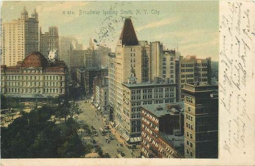 (381-210-003) New York City Broadway Looking South, Verzamelen, Ansichtkaarten | Buitenland, Buiten Europa, Verzenden
