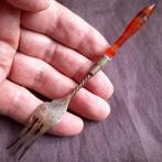 Anieke Vleesvork Nederlands Zilver Handvat Agaath, Antiek en Kunst, Verzenden, Zilver