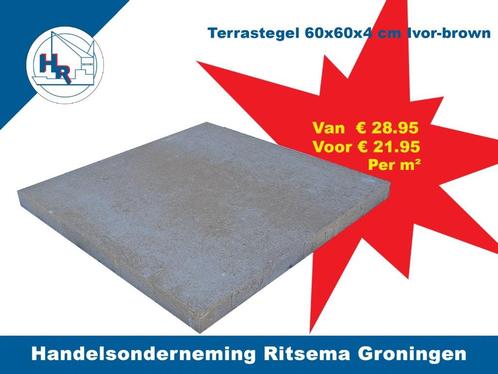 Terrastegel 60x60x4 cm Ivor Brown, Tuin en Terras, Tegels en Klinkers, Nieuw, Terrastegels, Beton, 10 m² of meer, Ophalen