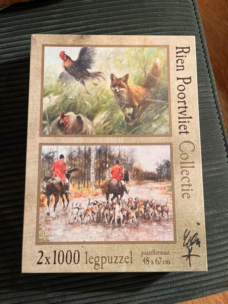 Rien Poortvliet Puzzel - 2x1000 stukjes, Hobby en Vrije tijd, Denksport en Puzzels, Zo goed als nieuw, Legpuzzel, Meer dan 1500 stukjes