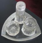 diamantslijpsel waaierkristal peper zout mosterd kristal set, Ophalen of Verzenden