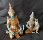 set van 2 bronzen thaise tempel figuren, Antiek en Kunst, Curiosa en Brocante, Ophalen of Verzenden