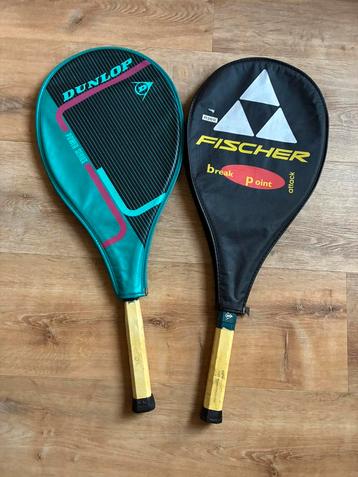 2 stuks dunlop en fischer met hoesje tennis racket beschikbaar voor biedingen