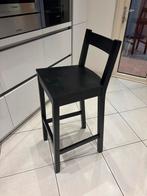 3 Zwarte Houten Barstoelen / Keukenstoelen, Huis en Inrichting, Barkrukken, Ophalen, 60 tot 90 cm, Zo goed als nieuw, 3 krukken