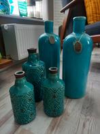 Vazen, Huis en Inrichting, Woonaccessoires | Vazen, Minder dan 50 cm, Glas, Blauw, Ophalen of Verzenden
