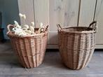 Brocante rieten mand met handvaten hoogte 25 cm prijs pst, Ophalen of Verzenden, Gebruikt, Rond, Riet