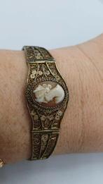 Antieke zilveren armband met camee en filigrain, Sieraden, Tassen en Uiterlijk, Antieke sieraden, Ophalen of Verzenden, Zilver