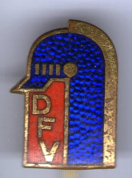 DFV email op koper brandweer speldje ( E_188 ), Verzamelen, Speldjes, Pins en Buttons, Verzenden, Zo goed als nieuw, Stad of Land