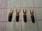 4 stuks BP013G Goldplated spade connectors 8 mm, Ophalen of Verzenden, Nieuw, Minder dan 2 meter, Overige kabels
