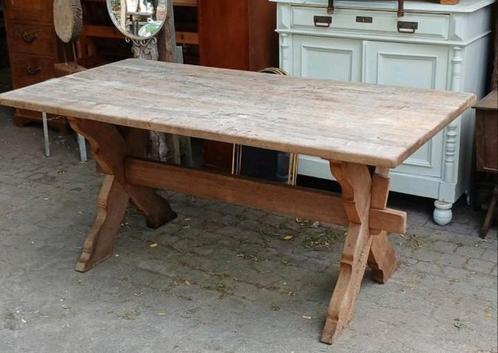Prachtige antieke eikenhouten kloostertafel, tuintafel, Antiek en Kunst, Antiek | Meubels | Tafels, Ophalen